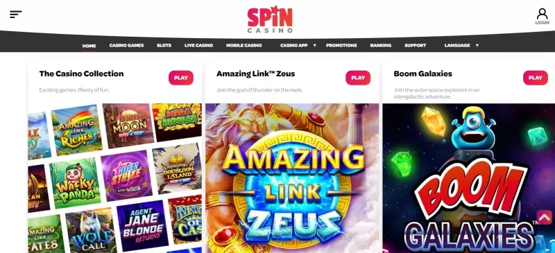 Spin Casino Games Preview