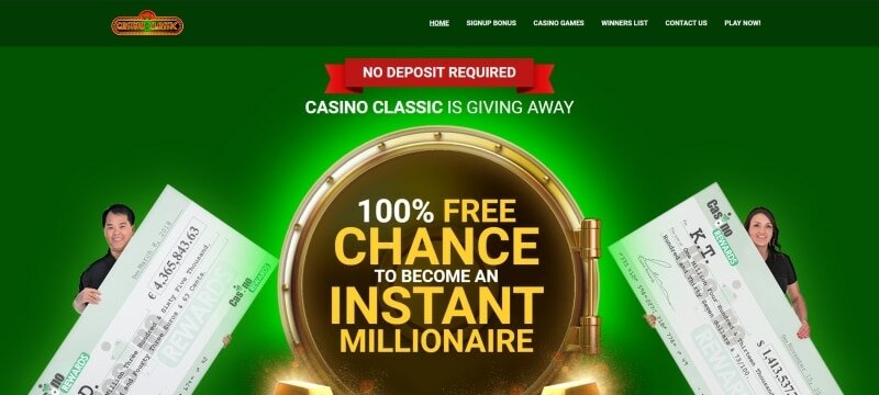 1 Free Chance on Sign Up at Casino Classic