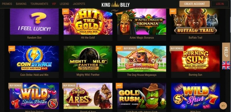 King Billy Casino Games Preview